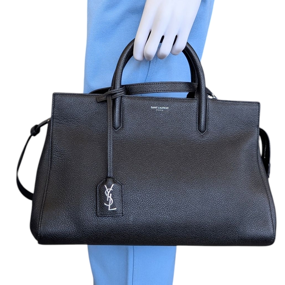 Yves Saint Laurent Paris Cabas Rive Gauche Leather Shoulder, crossbody Handbag - Picture 3 of 16